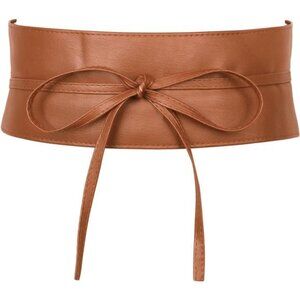 Wide Wrap Around Wristband Belt Camel Brown
